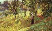 Theodore Clement Steele Berry Picker oil painting artist